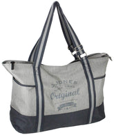 J JONES JENNIFER JONES Large Shopper XXL Handbag Made of Canvas Shoulder Bag Sports Bag Leisure Bag with Zip, gray, XXL
